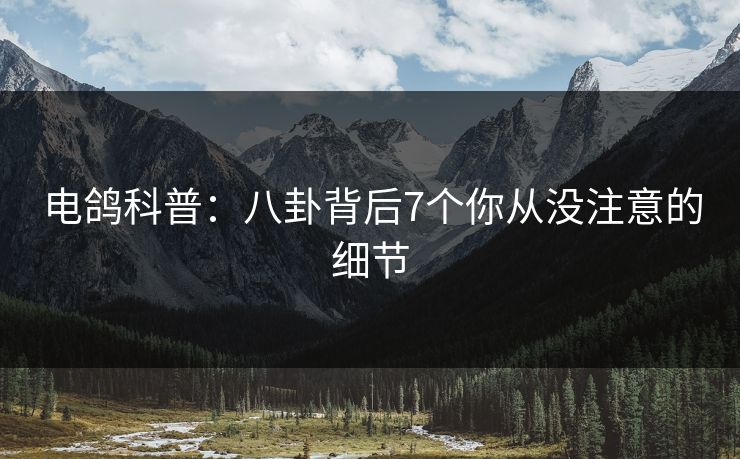 电鸽科普：八卦背后7个你从没注意的细节